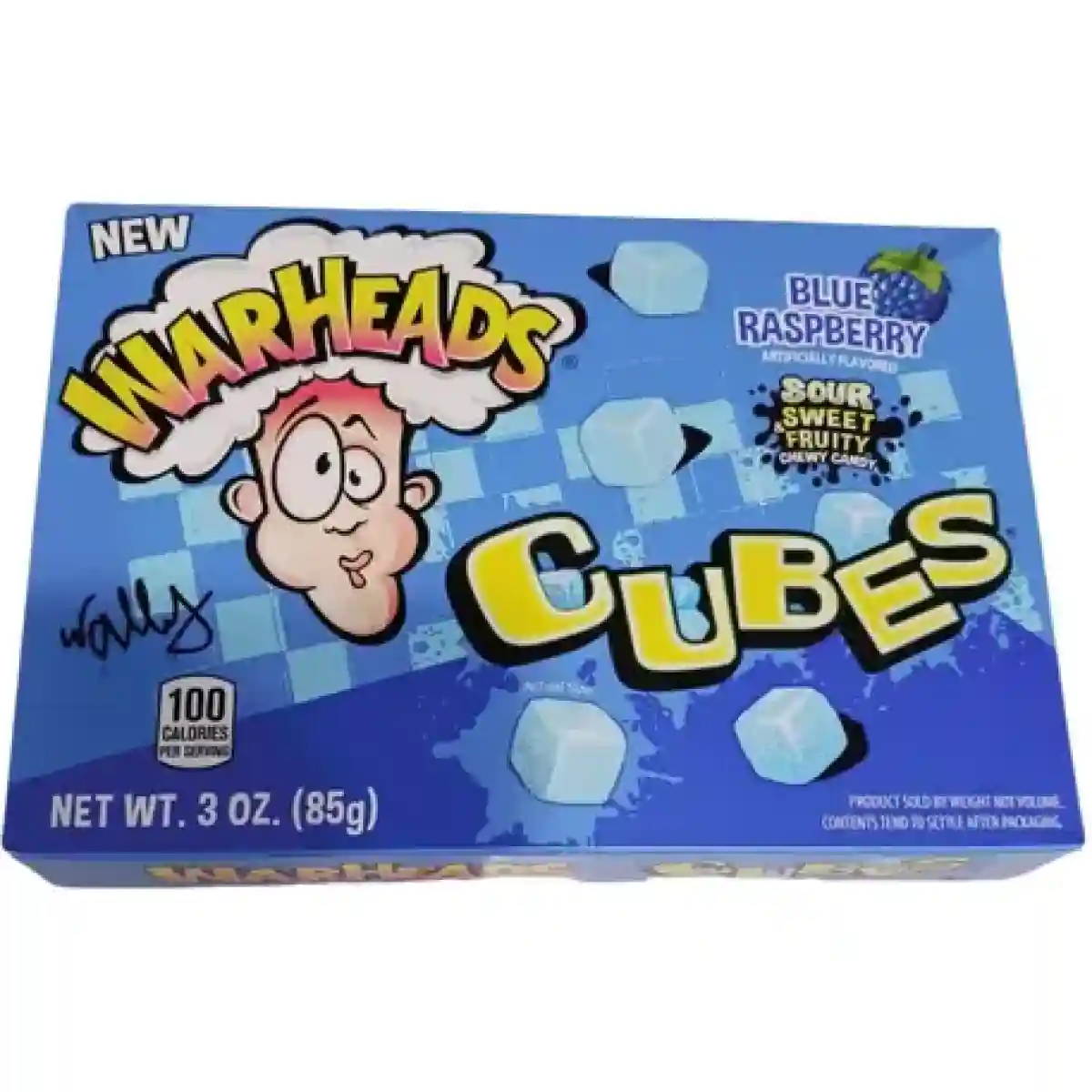 Warheads Blue Raspberry Cubes 85 g (1x12)