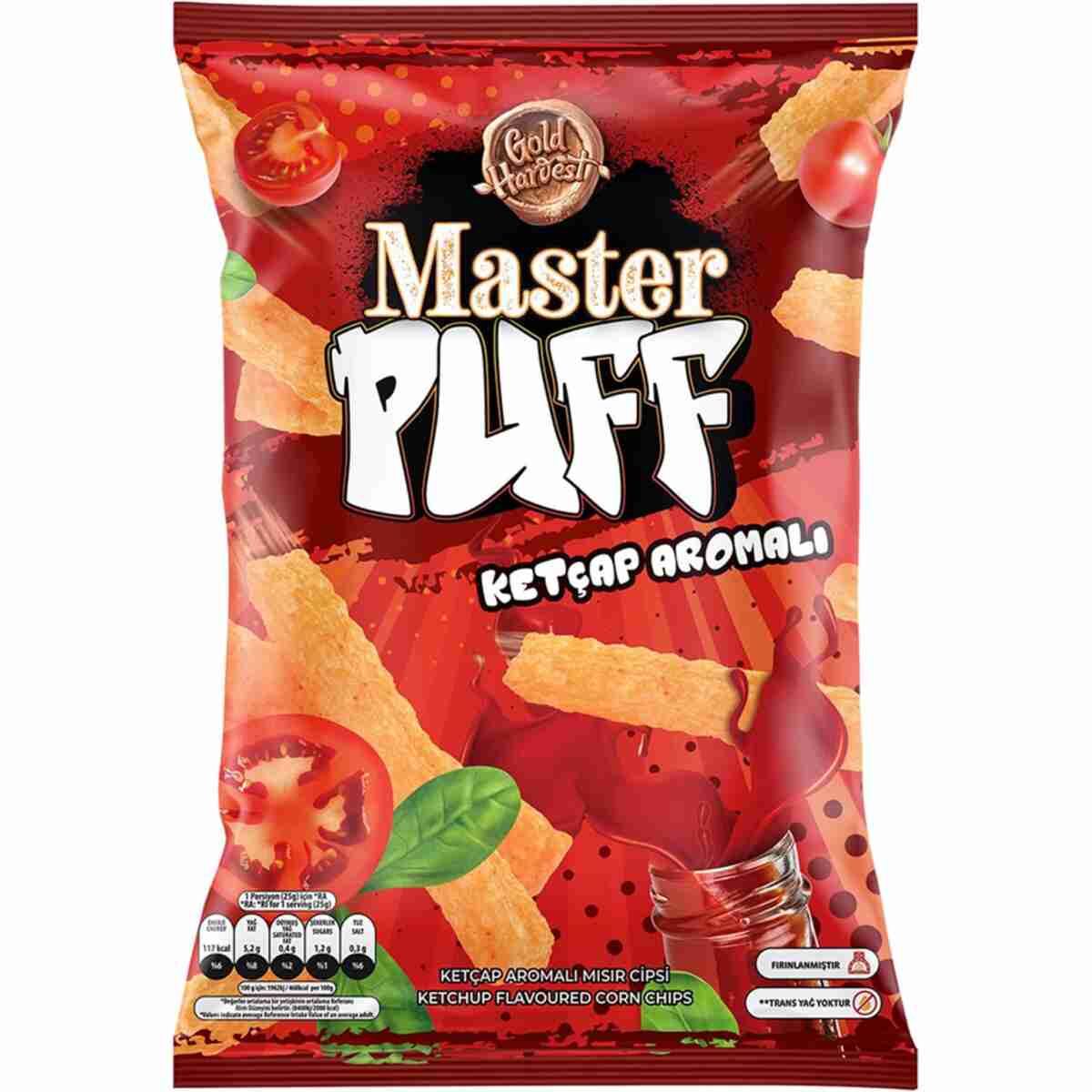 Master Puff Hot Ketchup Corn Chips 90 gr (1x16)