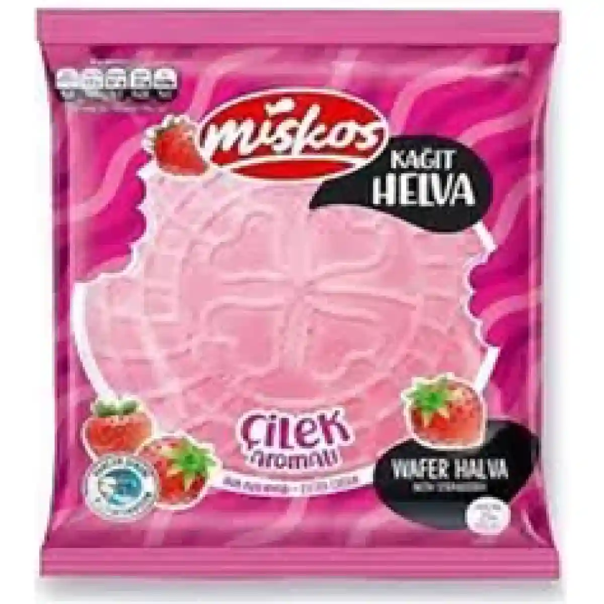 Miskos Strawberry Wafer Halva (Çilekli Kağıt Helva) 45g (1x40)