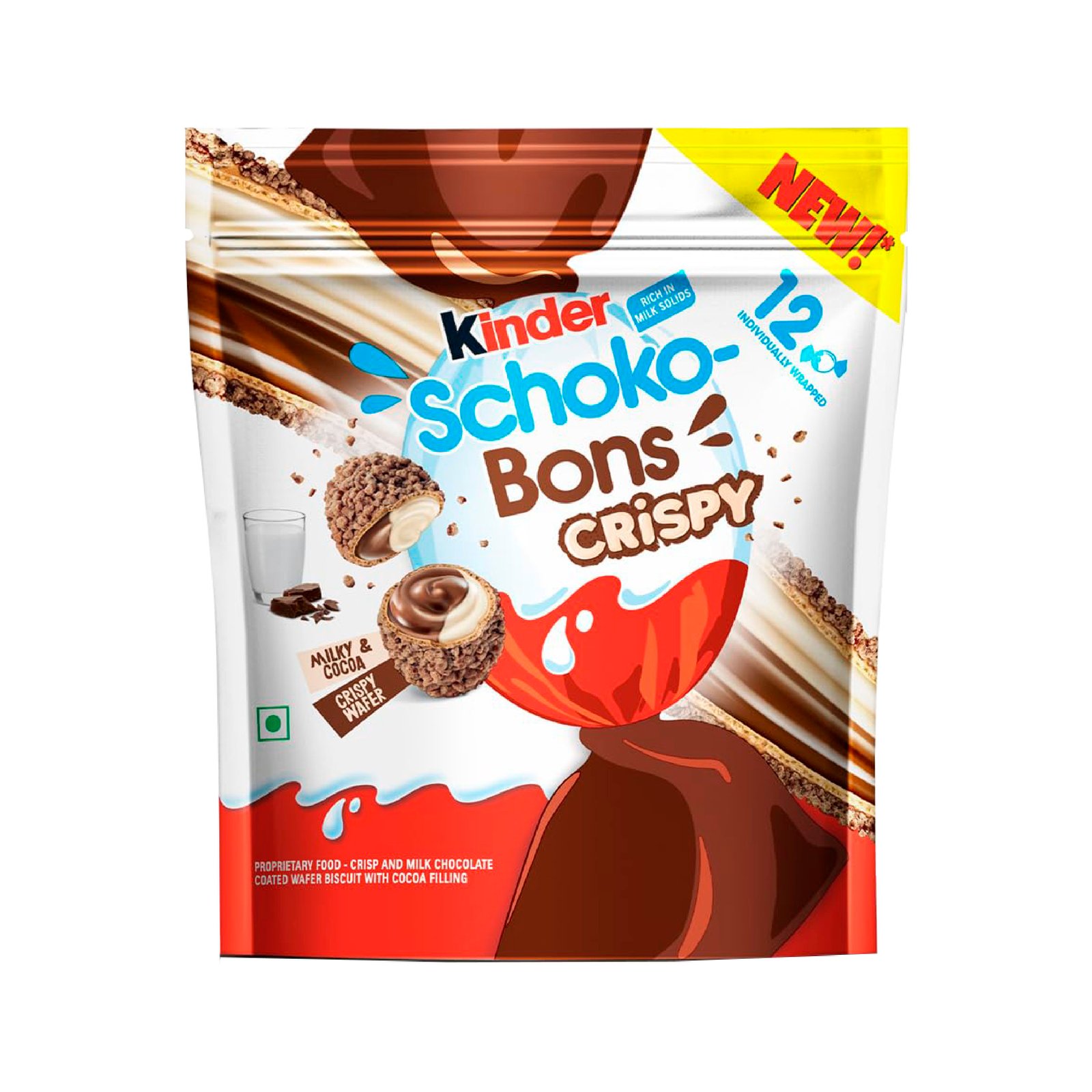 Kinder-Schoko-Bons-Crispy-T12 Kinder Schoko Bons Crispy T12 67.2g (1x12) - Afbeelding 1