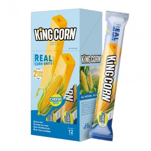 KING RE King Corn Sticks Cheese Flavor 10 g (1x12)*4 - Afbeelding 1