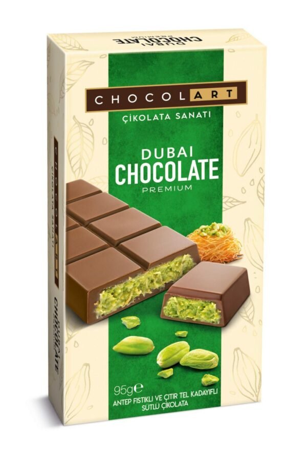 CHOCOL-ART Dubai Pistachio Chocolate 95gr (1x6)